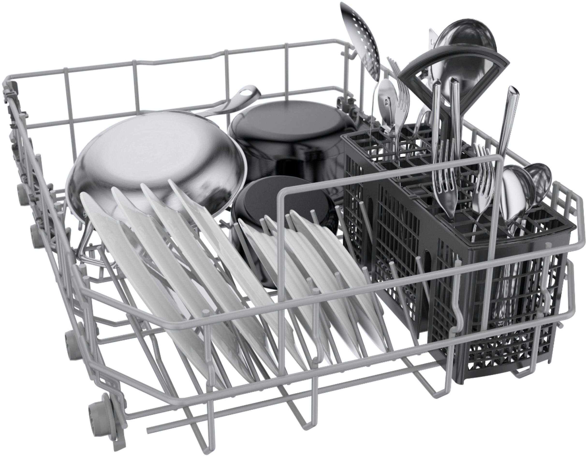 Alt View 20. Bosch - 300 Series 18" Front Control Smart Built-In Dishwasher with 3rd Rack and 46 dBA - White.