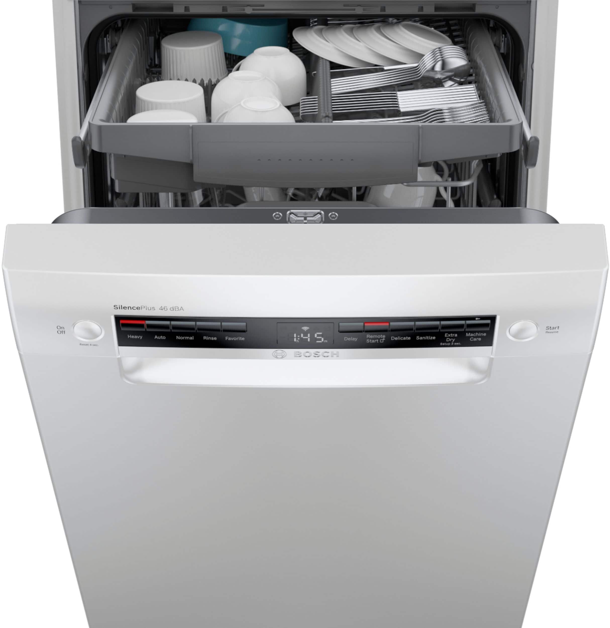 Alt View 15. Bosch - 300 Series 18" Front Control Smart Built-In Dishwasher with 3rd Rack and 46 dBA - White.