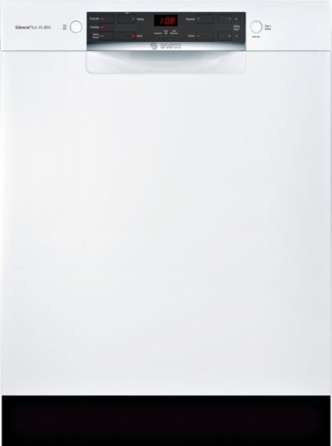Front Zoom. Bosch - 300 Series 24" ADA Front Control Smart Built-In Dishwasher with Home Connect and 46 dba - White.