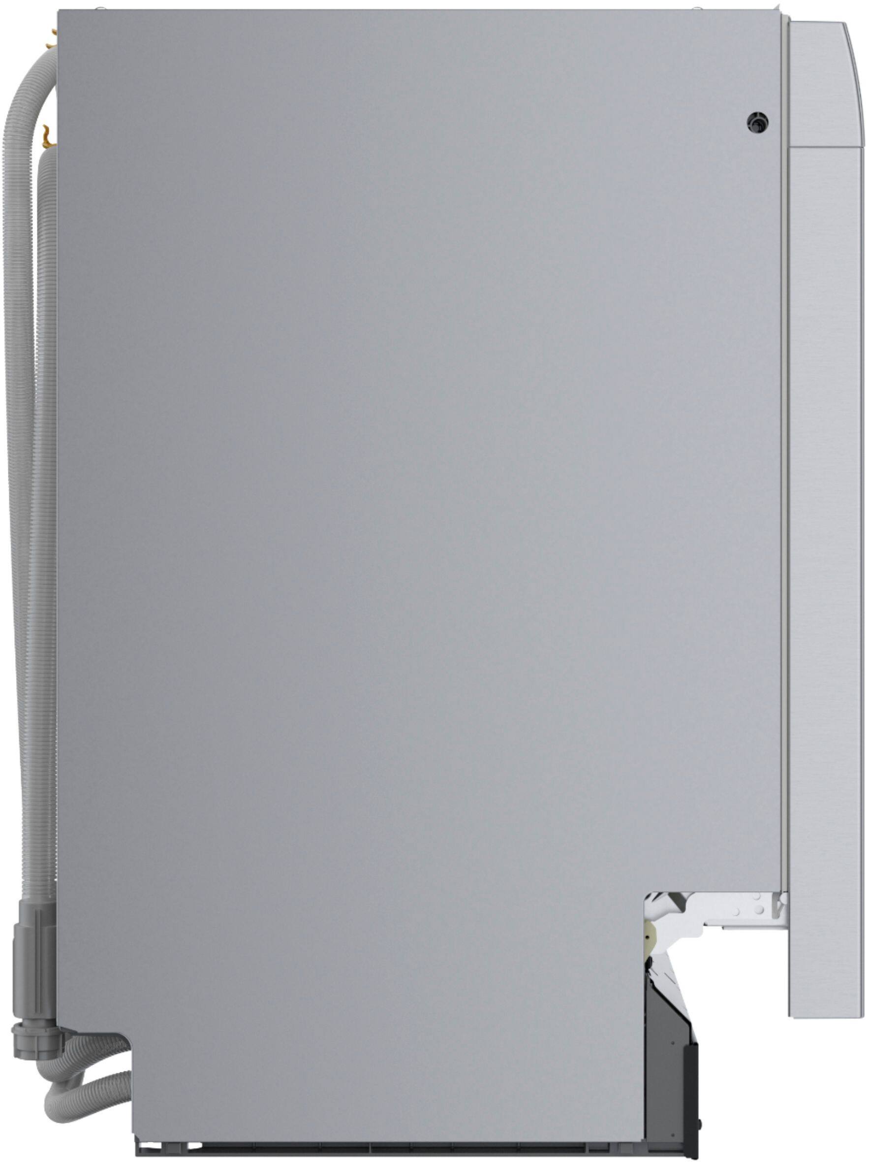 Left. Bosch - 300 Series 18" Front Control Smart Built-In Dishwasher with 3rd Rack and 46 dBA - Silver.