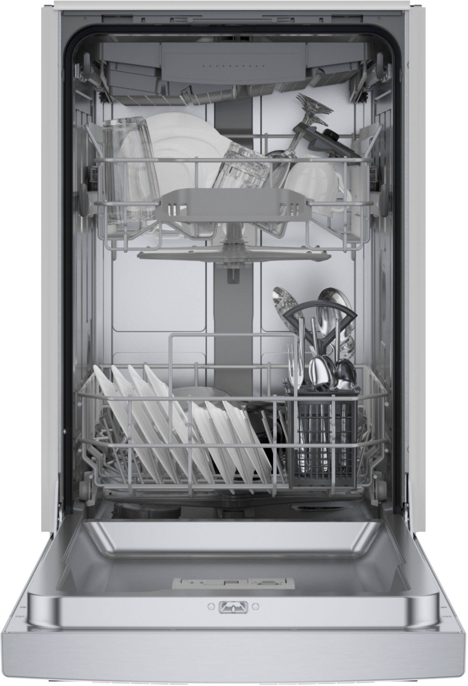 Alt View 20. Bosch - 300 Series 18" Front Control Smart Built-In Dishwasher with 3rd Rack and 46 dBA - Silver.