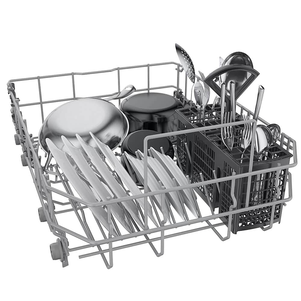Alt View 18. Bosch - 300 Series 18" Front Control Smart Built-In Dishwasher with 3rd Rack and 46 dBA - Silver.