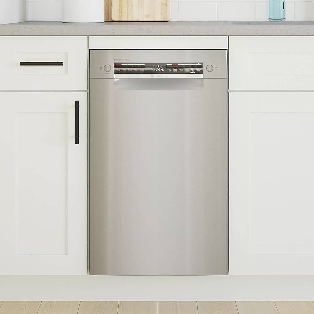 Alt View 24. Bosch - 300 Series 18" Front Control Smart Built-In Dishwasher with 3rd Rack and 46 dBA - Silver.
