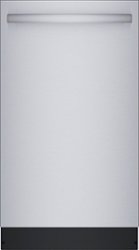 Bosch - 800 Series 18" Top Control Smart Built-In Dishwasher with 3rd Rack and 44 dBA - Silver - Front_Zoom
