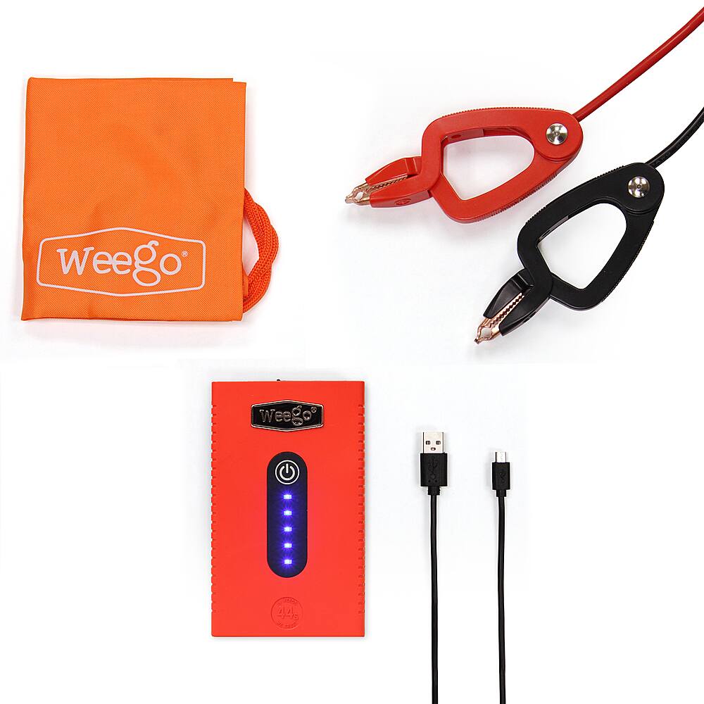 Alt View 1. Weego - 44s 12-Volt Portable Lithium Jump Starter, 440 Cranking Amps - Orange.