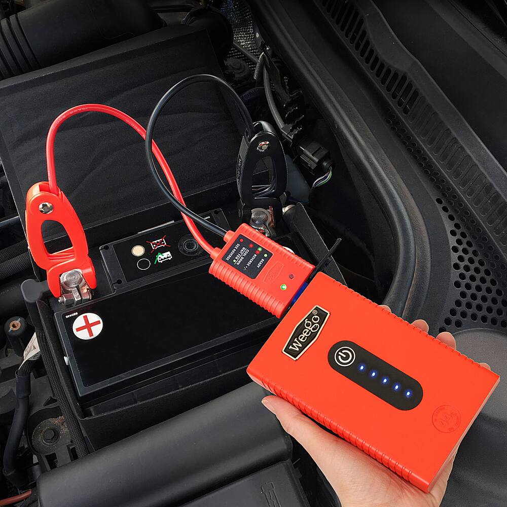 Alt View 3. Weego - 44s 12-Volt Portable Lithium Jump Starter, 440 Cranking Amps - Orange.