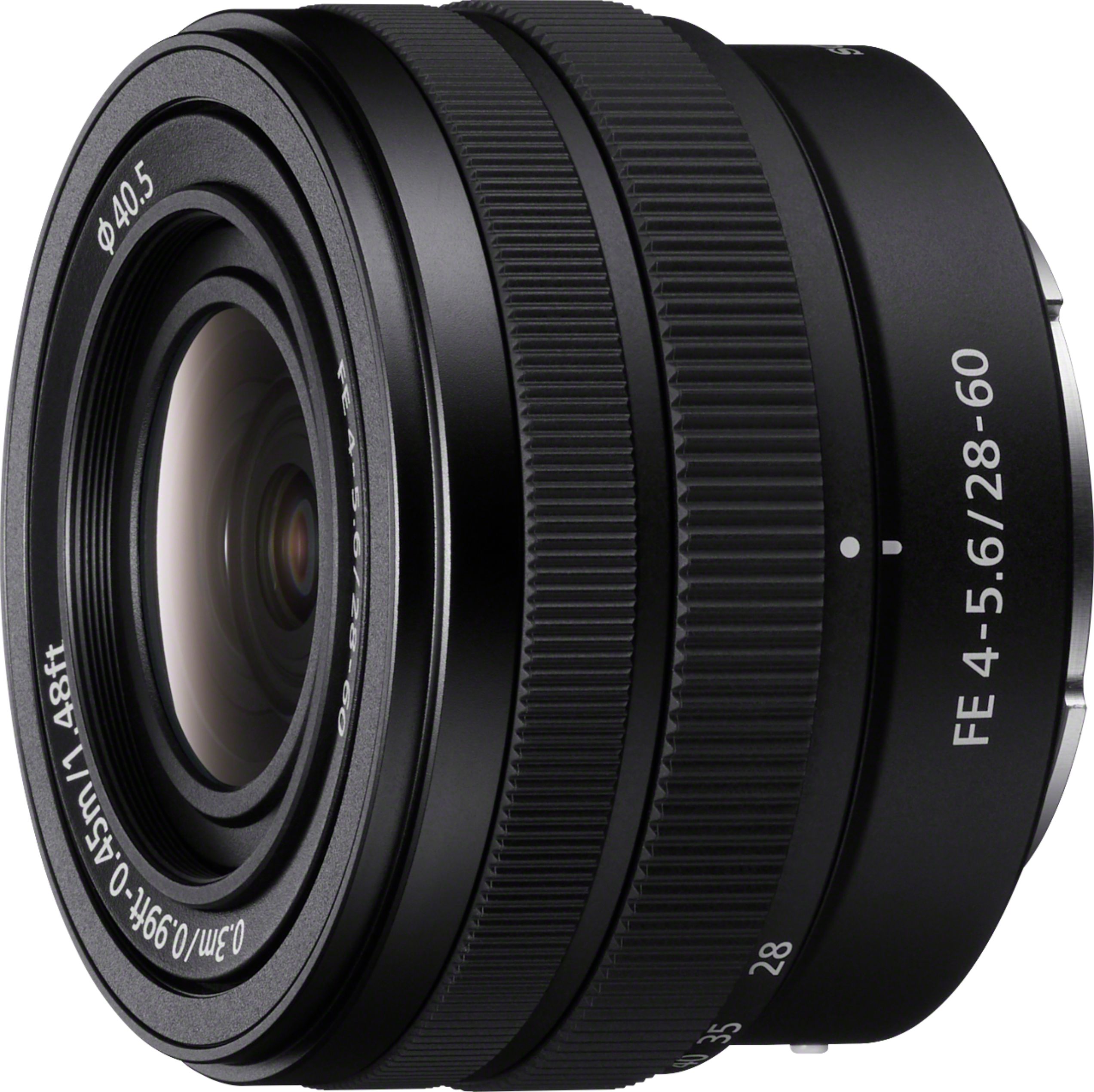 Angle View: Sony - Alpha FE 28-60mm F4-5.6 Full-frame Compact Zoom Lens - Black