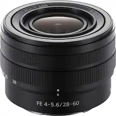 Front. Sony - Alpha FE 28-60mm F4-5.6 Full-frame Compact Zoom Lens - Black.