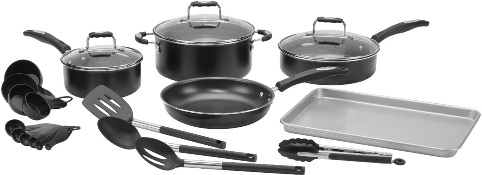 Zoom in on Angle Zoom. Cuisinart - Complete Chef 22 Piece Cookware Set - Silver.