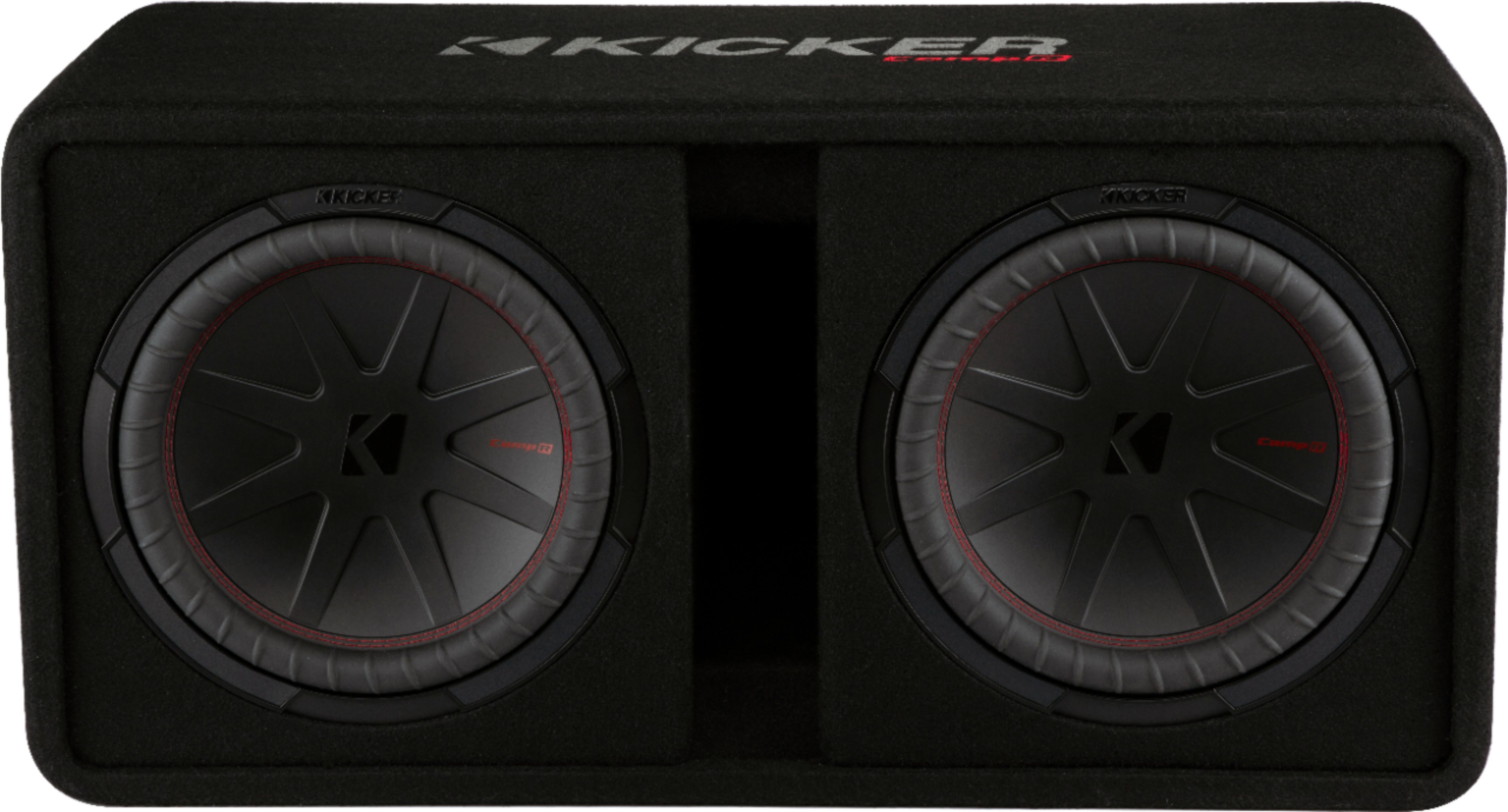 KICKER CompR Dual 12" Dual-Voice-Coil Subwoofers with Enclosure Black 48DCWR122 - Buy