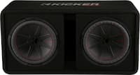 Front. KICKER - CompR Dual 12" Dual-Voice-Coil 2-Ohm Subwoofers with Enclosure - Black.