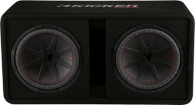 KICKER - CompR Dual 12" Dual-Voice-Coil 2-Ohm Subwoofers with Enclosure - Black - Front_Zoom