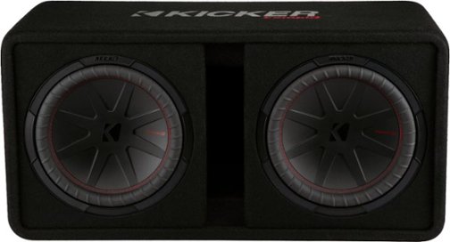 KICKER - CompR Dual 12" Dual-Voice-Coil 2-Ohm Subwoofers with Enclosure - Black