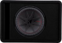 KICKER - CompR 12" Dual-Voice-Coil 2-Ohm Loaded Subwoofer Enclosure - Black - Front_Zoom