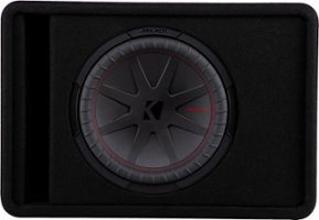 KICKER - CompR 12" Dual-Voice-Coil 2-Ohm Loaded Subwoofer Enclosure - Black - Front_Zoom