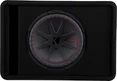 Front. KICKER - CompR 12" Dual-Voice-Coil 2-Ohm Loaded Subwoofer Enclosure - Black.