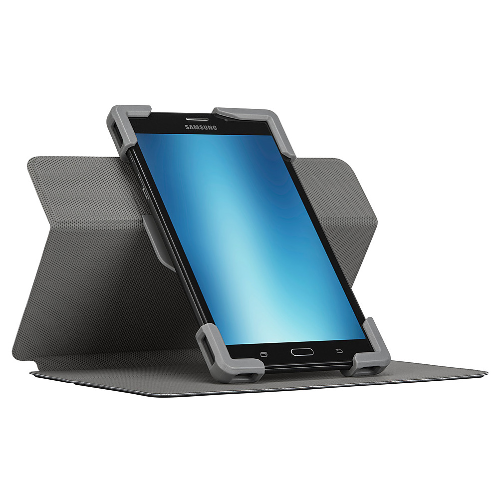 Left View: Targus - Safe Fit™ Universal 7-8.5” Rotating Tablet Case - Gray