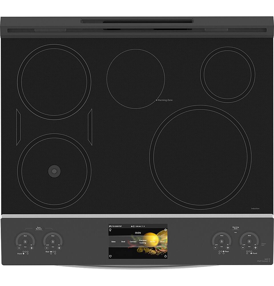 Alt View 14. GE Profile - 5.3 Cu. Ft. Slide-In Electric Induction True Convection Range with No Preheat Air Fry and WiFi - Fingerprint Resistant Stainless Steel.
