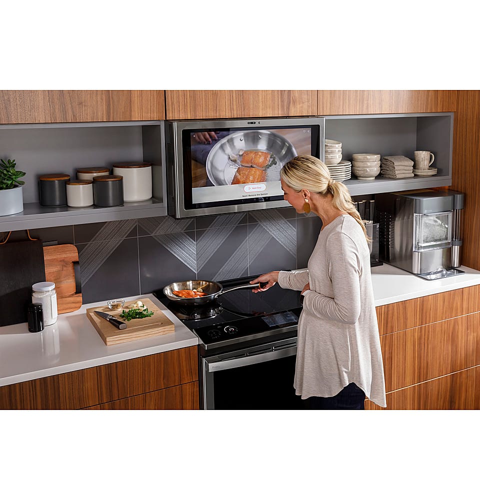 GE Profile 5.3 Cu. Ft. Slide-In Electric Induction True Convection ...