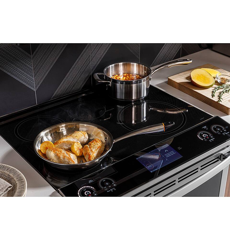 Alt View 27. GE Profile - 5.3 Cu. Ft. Slide-In Electric Induction True Convection Range with No Preheat Air Fry and WiFi - Fingerprint Resistant Stainless Steel.