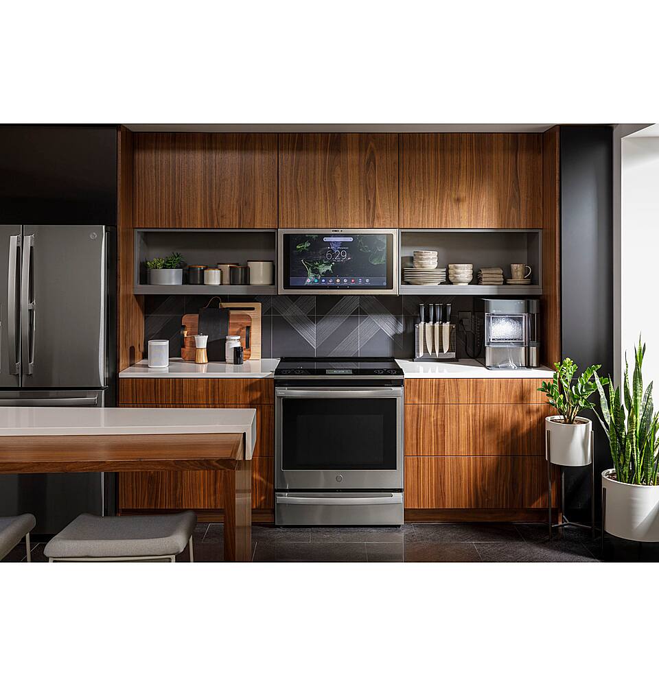 Alt View 29. GE Profile - 5.3 Cu. Ft. Slide-In Electric Induction True Convection Range with No Preheat Air Fry and WiFi - Fingerprint Resistant Stainless Steel.