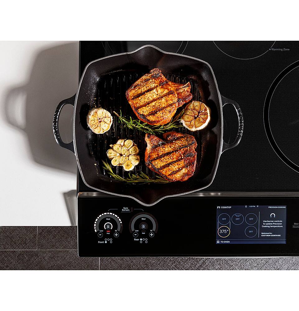 Alt View 32. GE Profile - 5.3 Cu. Ft. Slide-In Electric Induction True Convection Range with No Preheat Air Fry and WiFi - Fingerprint Resistant Stainless Steel.