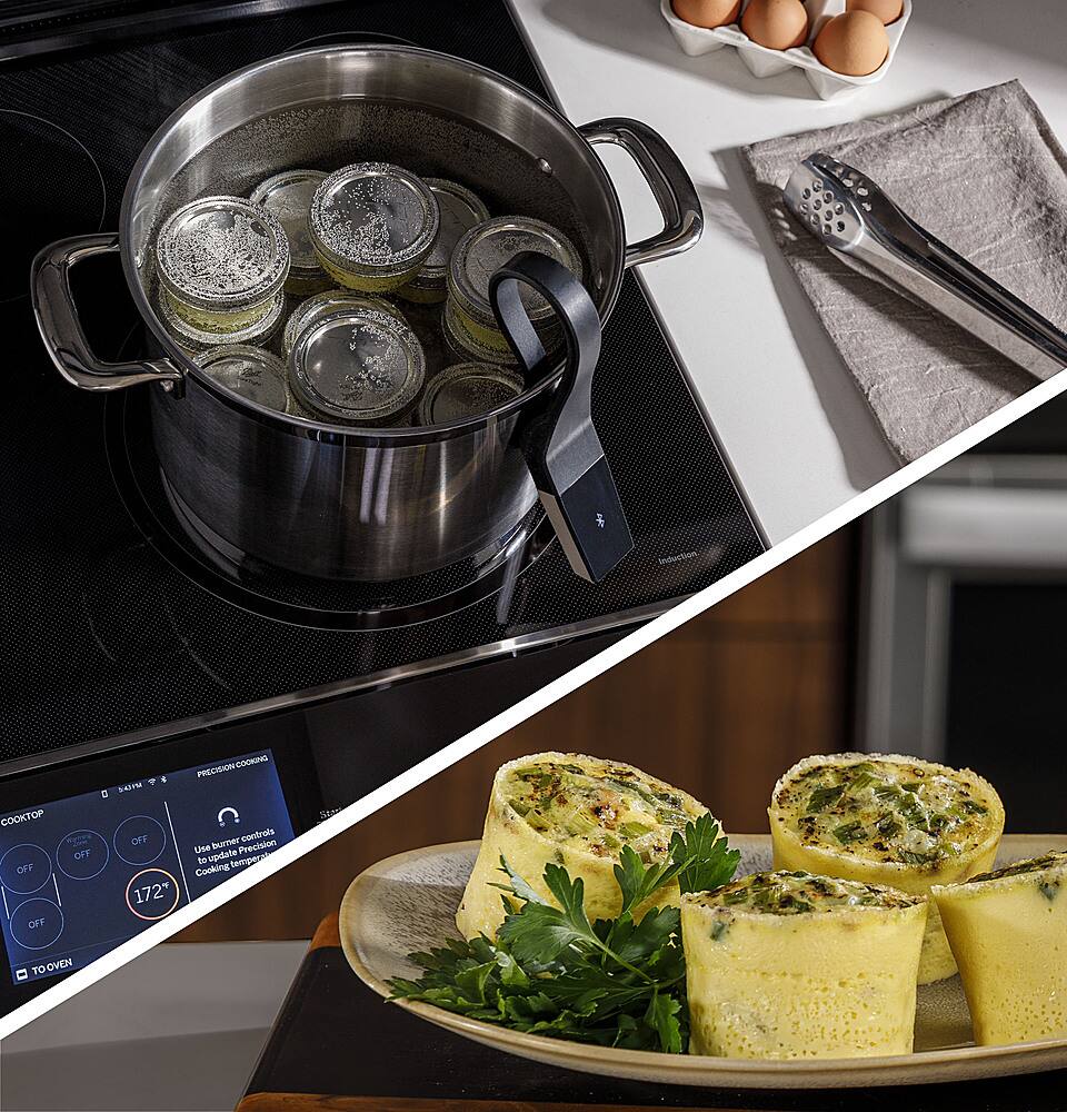 Alt View 35. GE Profile - 5.3 Cu. Ft. Slide-In Electric Induction True Convection Range with No Preheat Air Fry and WiFi - Fingerprint Resistant Stainless Steel.