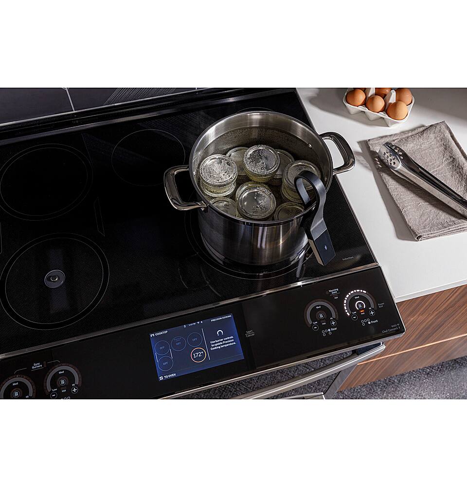 Alt View 36. GE Profile - 5.3 Cu. Ft. Slide-In Electric Induction True Convection Range with No Preheat Air Fry and WiFi - Fingerprint Resistant Stainless Steel.