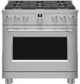 Café - 36 in. Wide 6 Burners 5.75 Cu. Ft. Freestanding Dual Fuel True Convection Range, Customizable - Stainless Steel