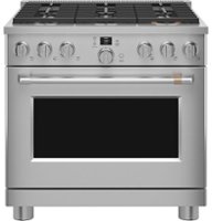 Café - 5.75 Cu. Ft. Freestanding Dual Fuel True Convection Range with 6 Burners, Customizable - Stainless steel - Front_Zoom
