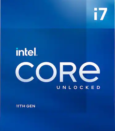 Front. Intel - Core i7-11700K 11th Generation - 8 Core - 16 Thread - 3.6 to 5.0 GHz - LGA1200 - Unlocked Desktop Processor - Grey/Black/Gold.
