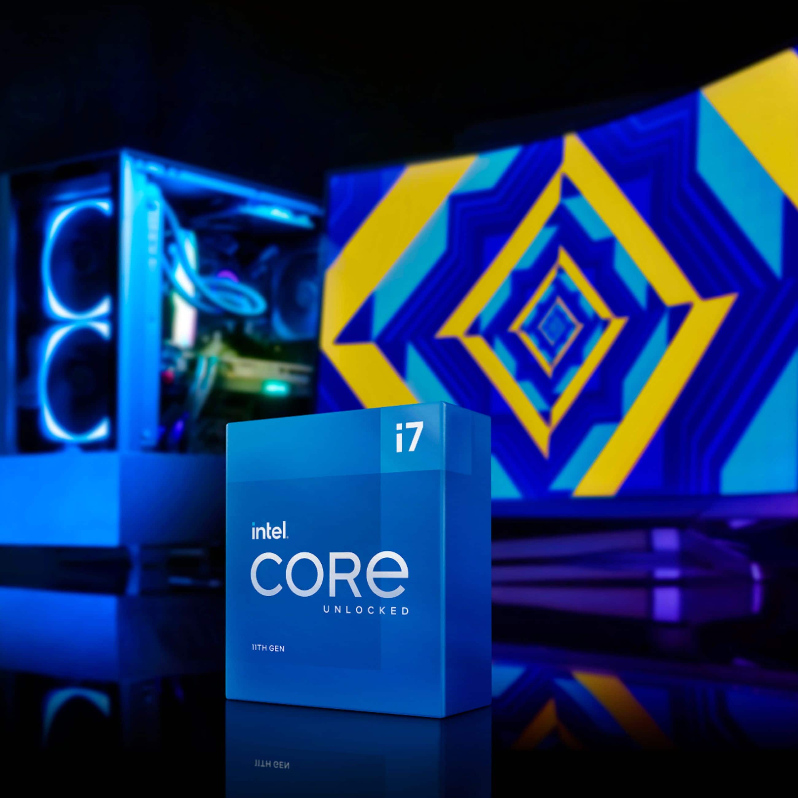 Alt View 11. Intel - Core i7-11700K 11th Generation - 8 Core - 16 Thread - 3.6 to 5.0 GHz - LGA1200 - Unlocked Desktop Processor - Grey/Black/Gold.