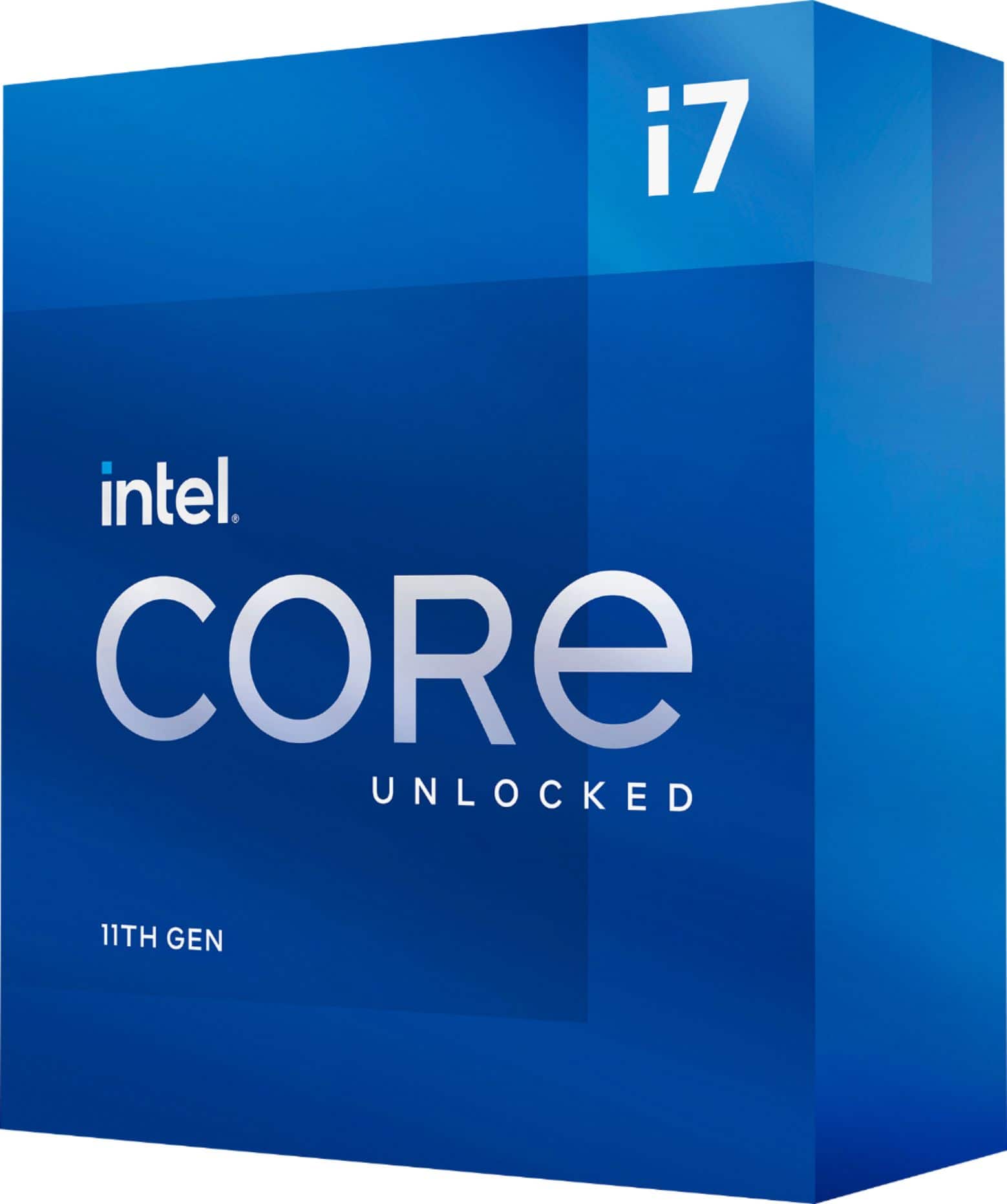 Alt View 1. Intel - Core i7-11700K 11th Generation - 8 Core - 16 Thread - 3.6 to 5.0 GHz - LGA1200 - Unlocked Desktop Processor - Grey/Black/Gold.
