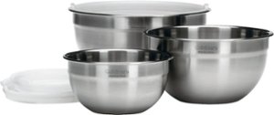 Cuisinart - 3pk Mixing bowls w lids - Stainless steel - Angle_Zoom