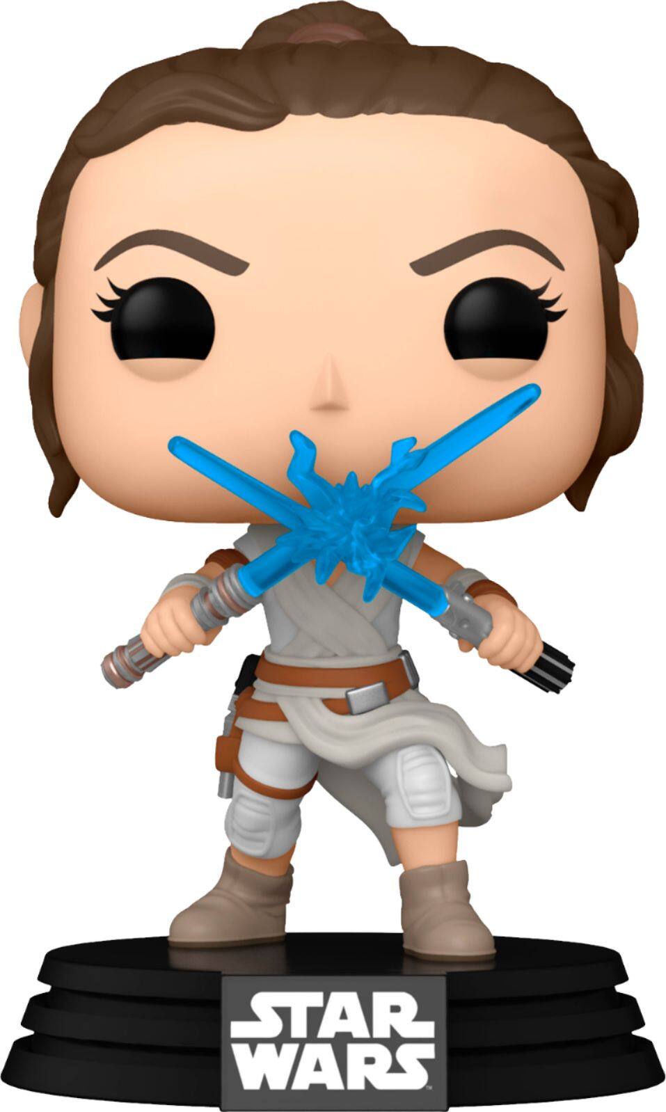 Front. Funko - POP Star Wars: SWEp9- Rey w/2 Light Sabers.