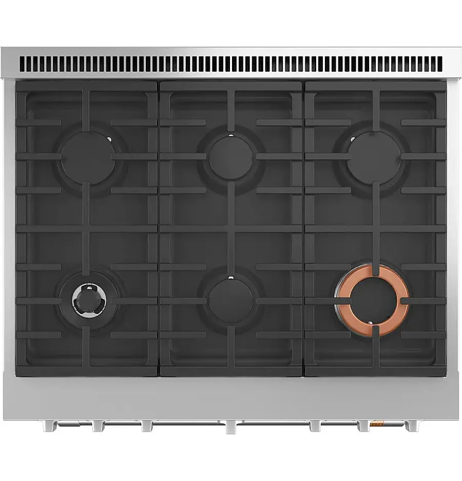 Alt View 12. Café - 5.75 Cu. Ft. Freestanding Dual Fuel True Convection Range with 6 Burners, Customizable - Matte Black.
