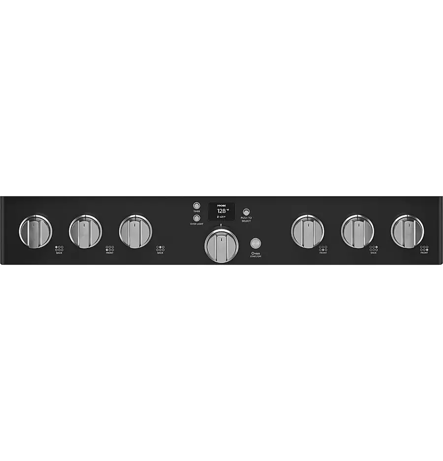 Alt View 14. Café - 5.75 Cu. Ft. Freestanding Dual Fuel True Convection Range with 6 Burners, Customizable - Matte Black.