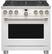 Front. Café - 5.75 Cu. Ft. Freestanding Dual Fuel True Convection Range with 6 Burners, Customizable - Matte White.