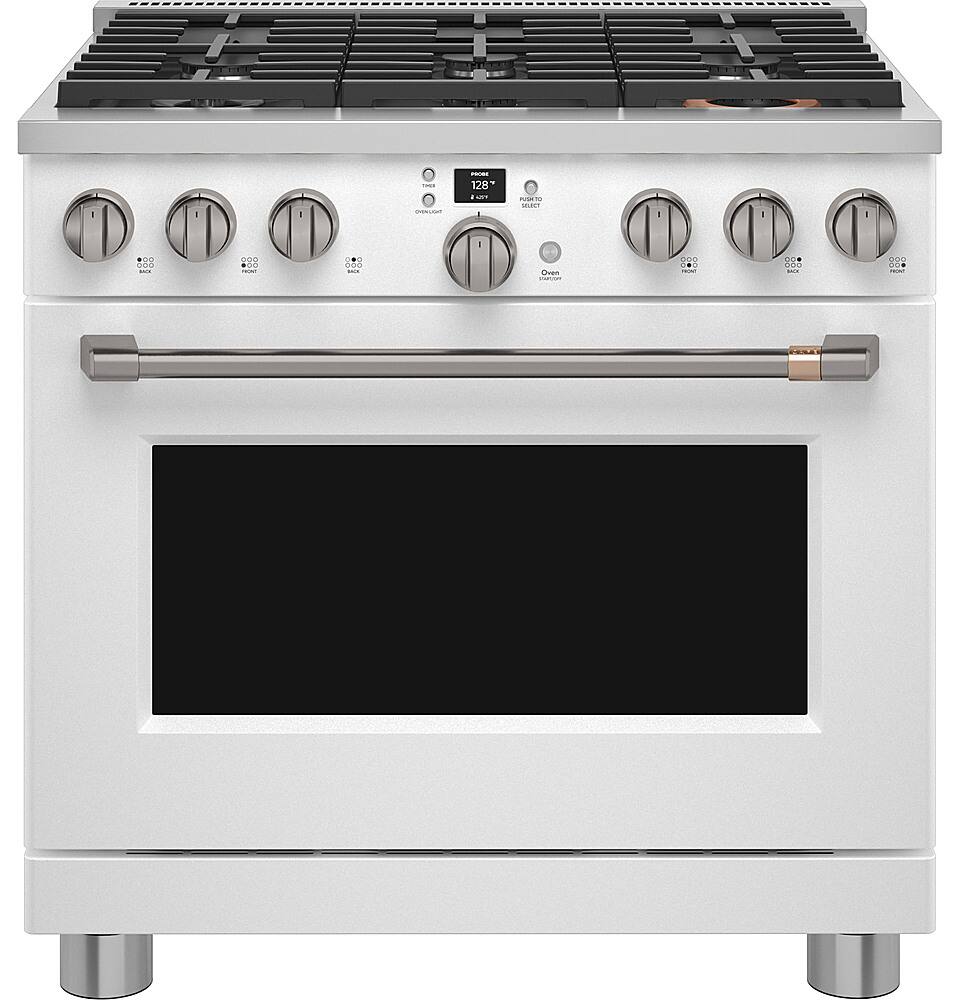 Alt View 16. Café - 5.75 Cu. Ft. Freestanding Dual Fuel True Convection Range with 6 Burners, Customizable - Matte White.