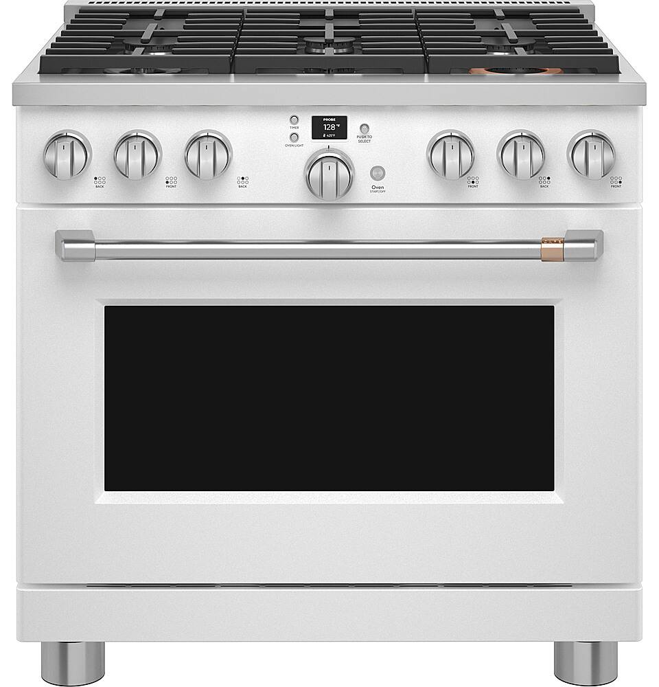 Alt View 20. Café - 5.75 Cu. Ft. Freestanding Dual Fuel True Convection Range with 6 Burners, Customizable - Matte White.