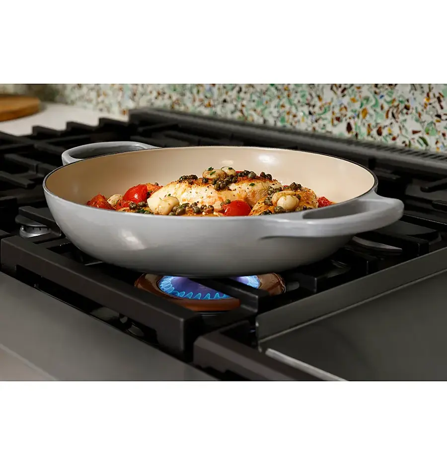 Alt View 26. Café - 8.25 Cu. Ft. Freestanding Double Oven Dual Fuel True Convection Range with 6 Burners, Customizable - Stainless Steel.