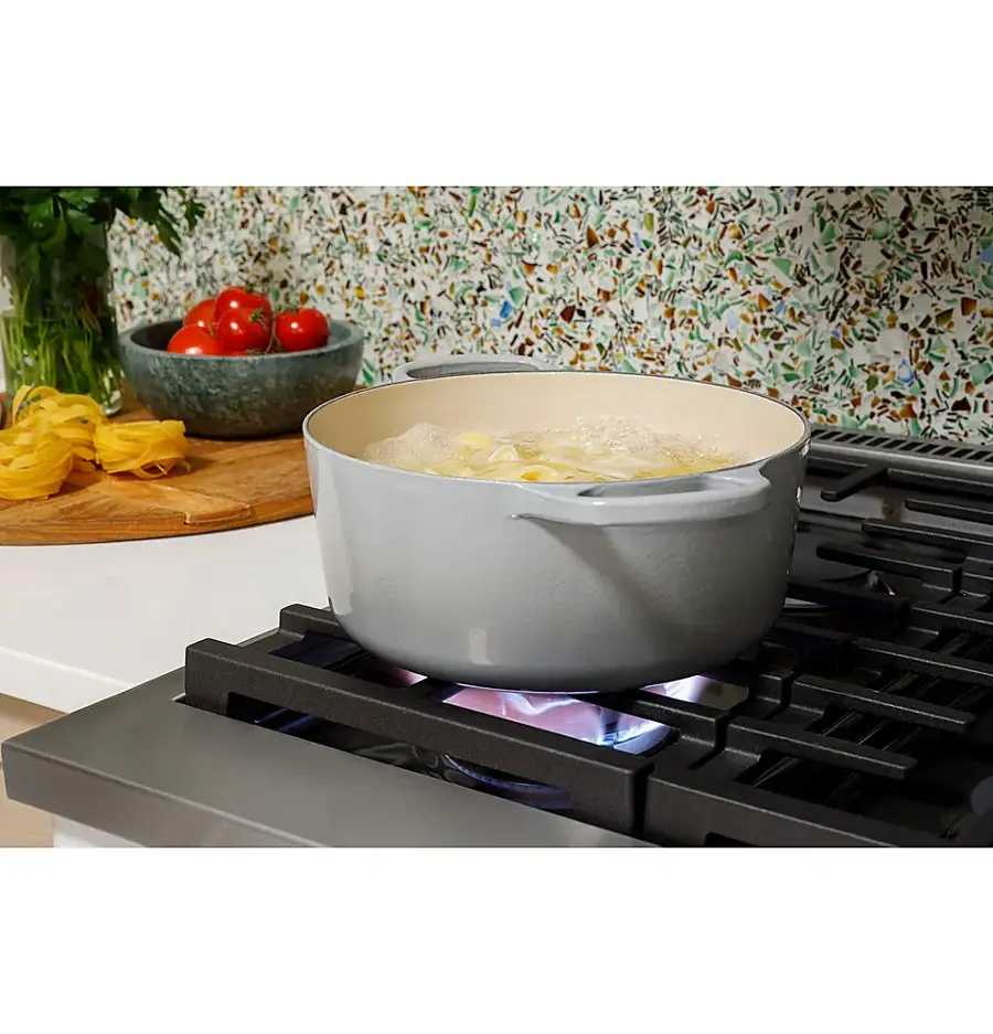 Alt View 28. Café - 8.25 Cu. Ft. Freestanding Double Oven Dual Fuel True Convection Range with 6 Burners, Customizable - Stainless Steel.