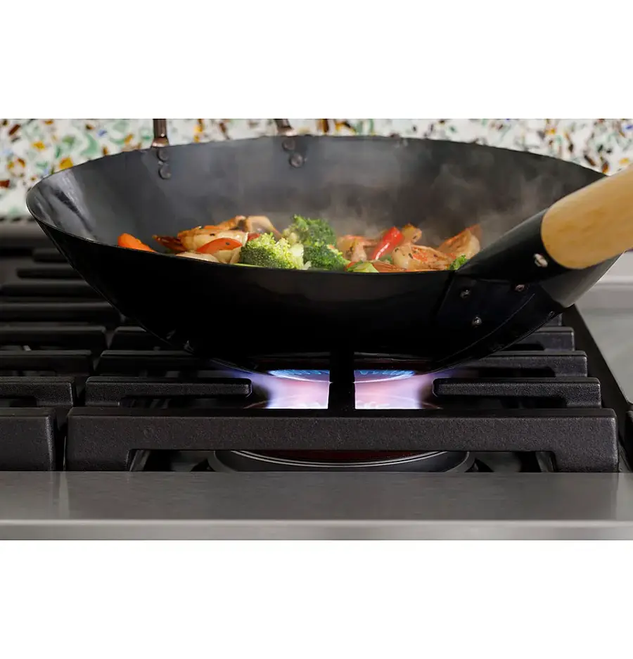 Alt View 31. Café - 8.25 Cu. Ft. Freestanding Double Oven Dual Fuel True Convection Range with 6 Burners, Customizable - Stainless Steel.