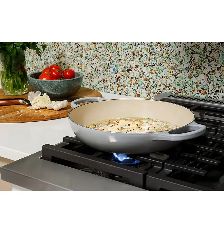 Alt View 32. Café - 8.25 Cu. Ft. Freestanding Double Oven Dual Fuel True Convection Range with 6 Burners, Customizable - Stainless Steel.