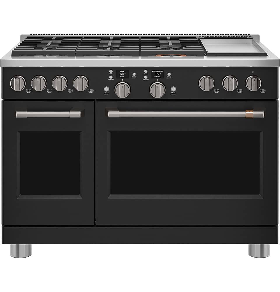 Alt View 15. Café - 8.25 Cu. Ft. Freestanding Double Oven Dual Fuel True Convection Range with 6 Burners, Customizable - Matte Black.
