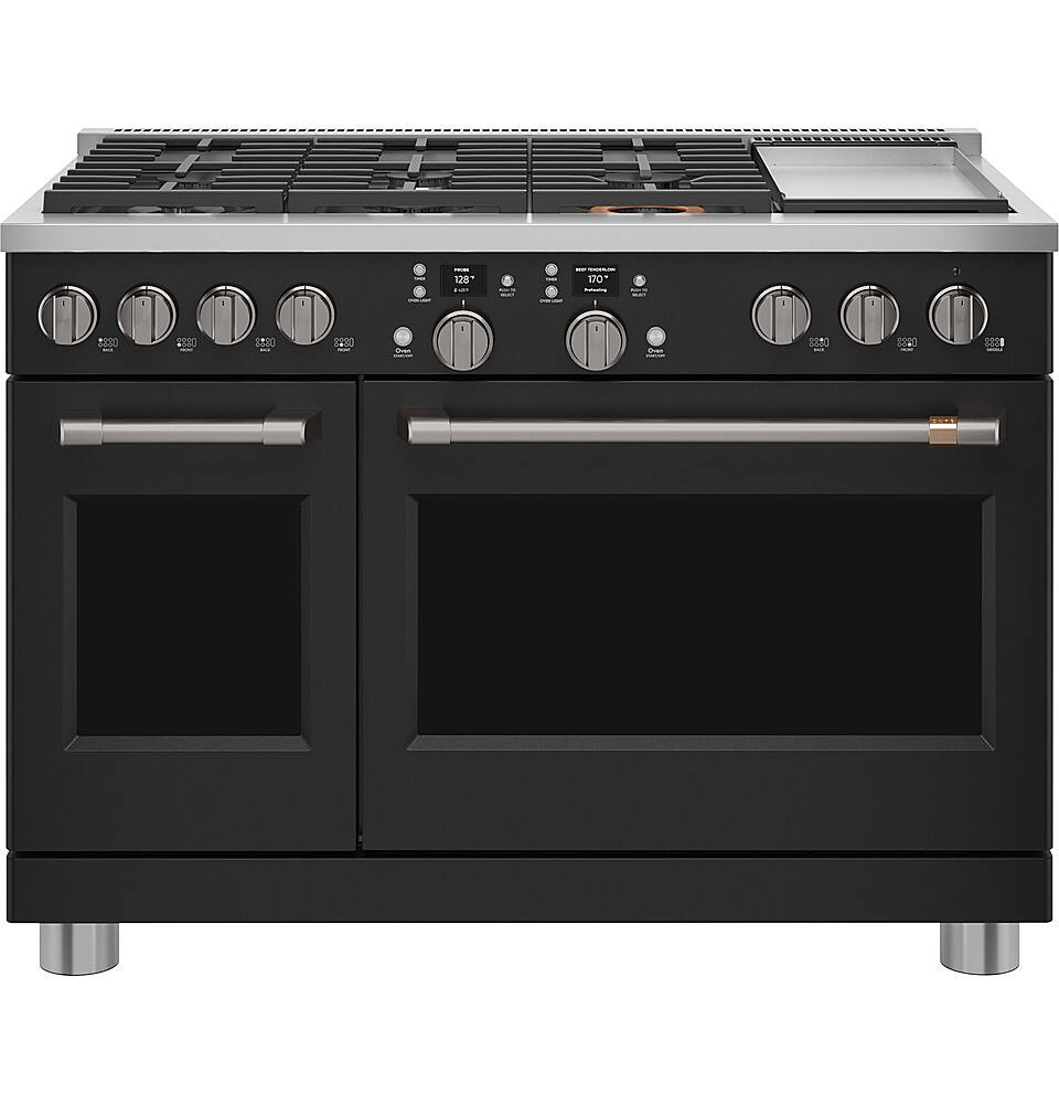 Alt View 15. Café - 8.25 Cu. Ft. Freestanding Double Oven Dual Fuel True Convection Range with 6 Burners, Customizable - Matte Black.