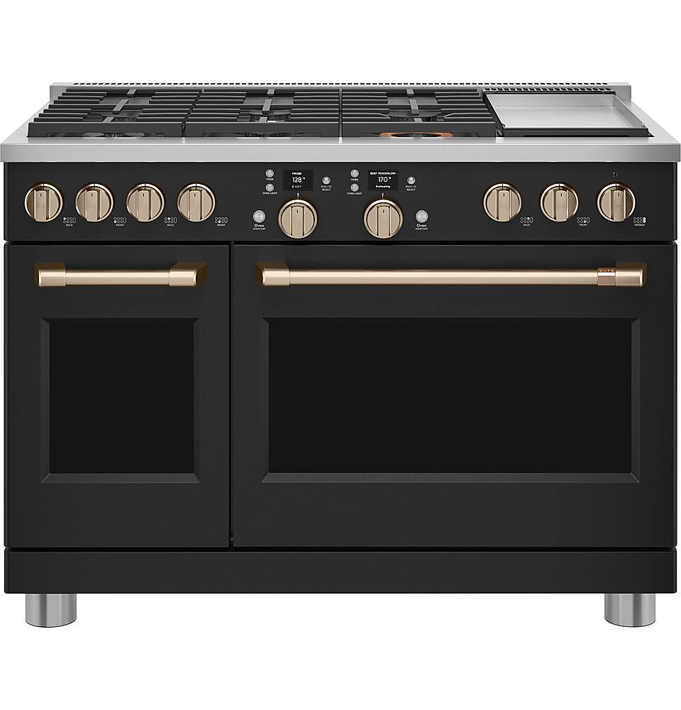 Alt View 16. Café - 8.25 Cu. Ft. Freestanding Double Oven Dual Fuel True Convection Range with 6 Burners, Customizable - Matte Black.