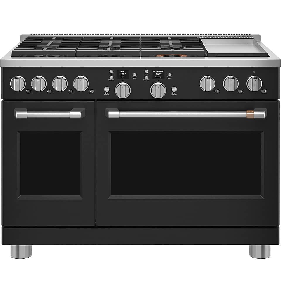 Alt View 17. Café - 8.25 Cu. Ft. Freestanding Double Oven Dual Fuel True Convection Range with 6 Burners, Customizable - Matte Black.