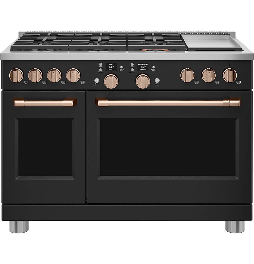 Alt View 18. Café - 8.25 Cu. Ft. Freestanding Double Oven Dual Fuel True Convection Range with 6 Burners, Customizable - Matte Black.
