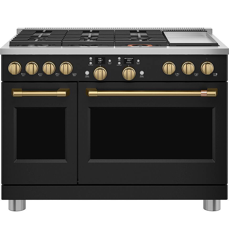 Alt View 20. Café - 8.25 Cu. Ft. Freestanding Double Oven Dual Fuel True Convection Range with 6 Burners, Customizable - Matte Black.
